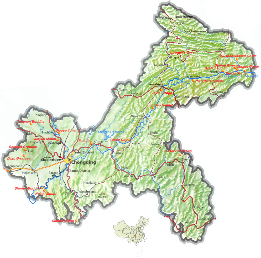 chongging province  carte